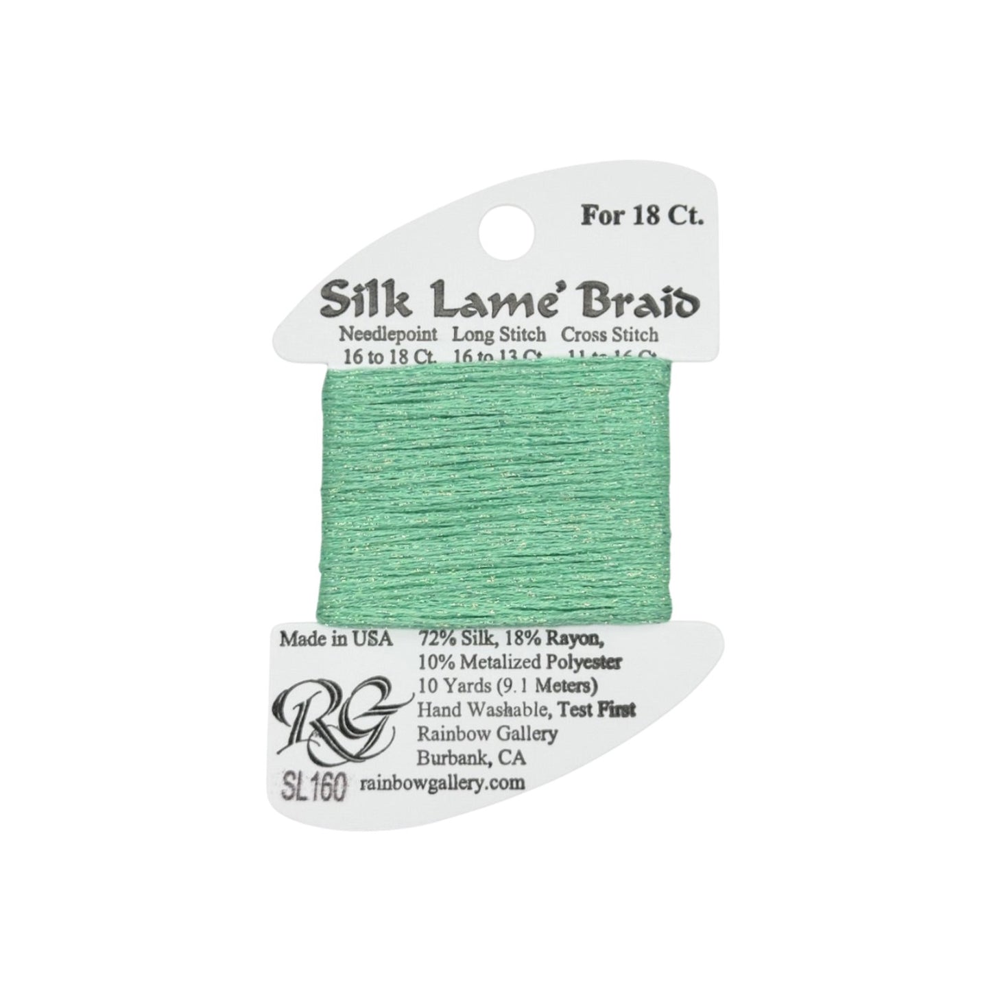 Silk Lame Braid SL160 Dark Mint
