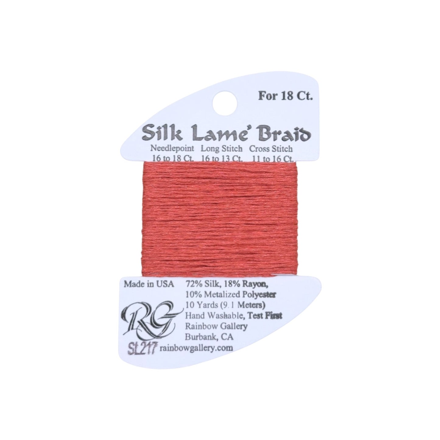 Silk Lame Braid SL217 Burnt Coral