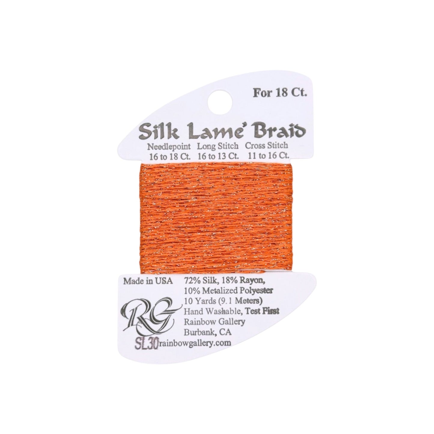 Silk Lame Braid SL30 Orange