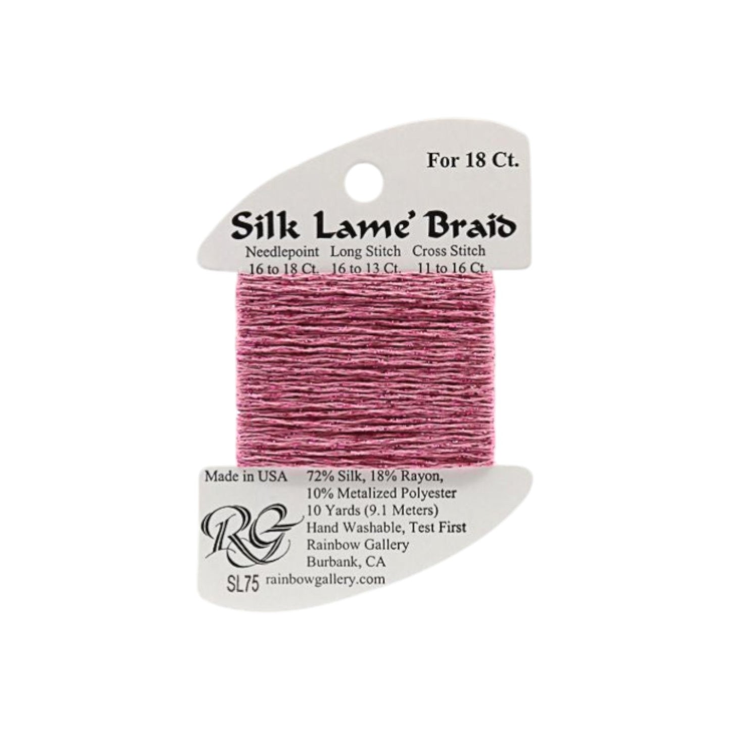 Silk Lame Braid SL75 Wild Rose