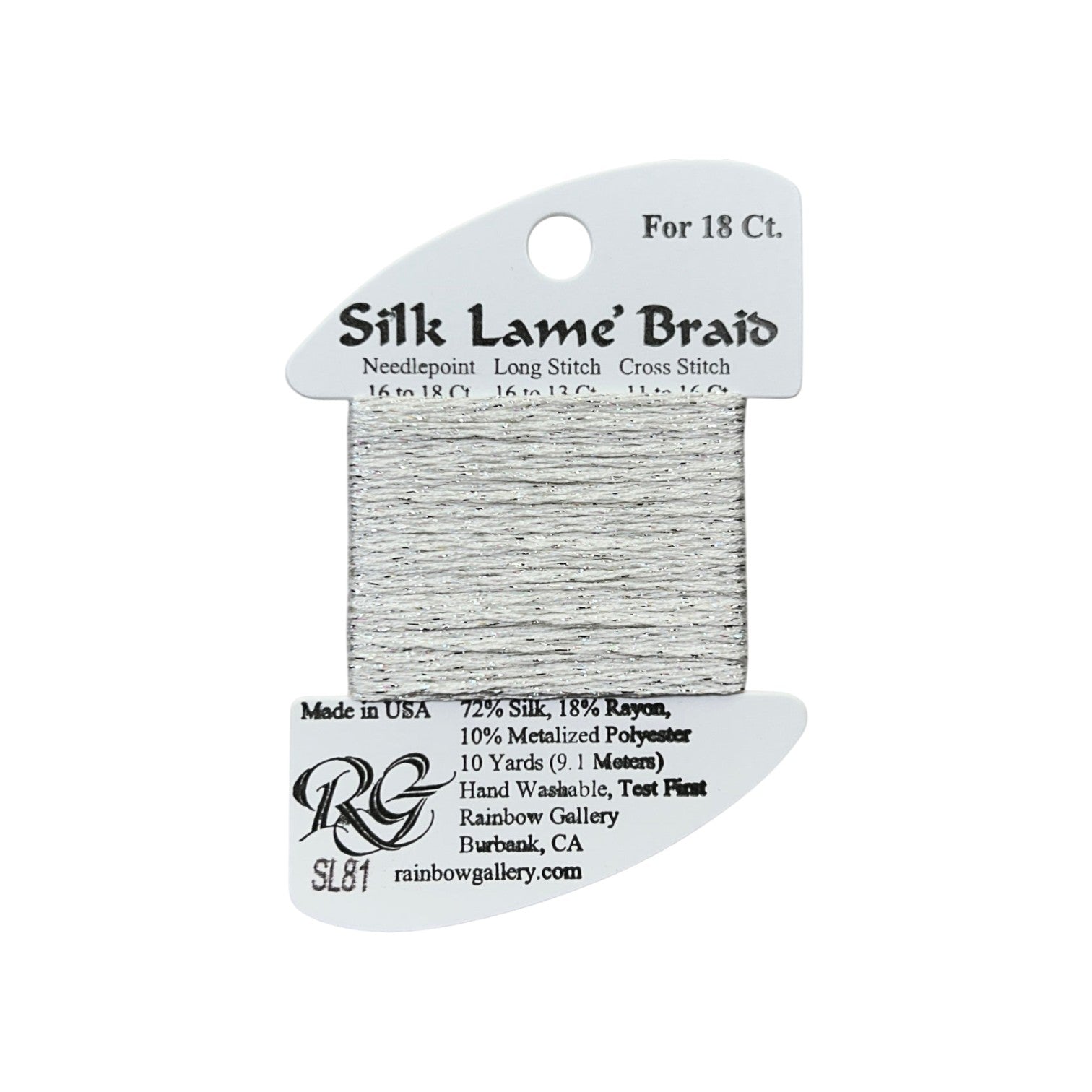 Silk Lame Braid SL81 Platinum – Atlantic Blue Canvas