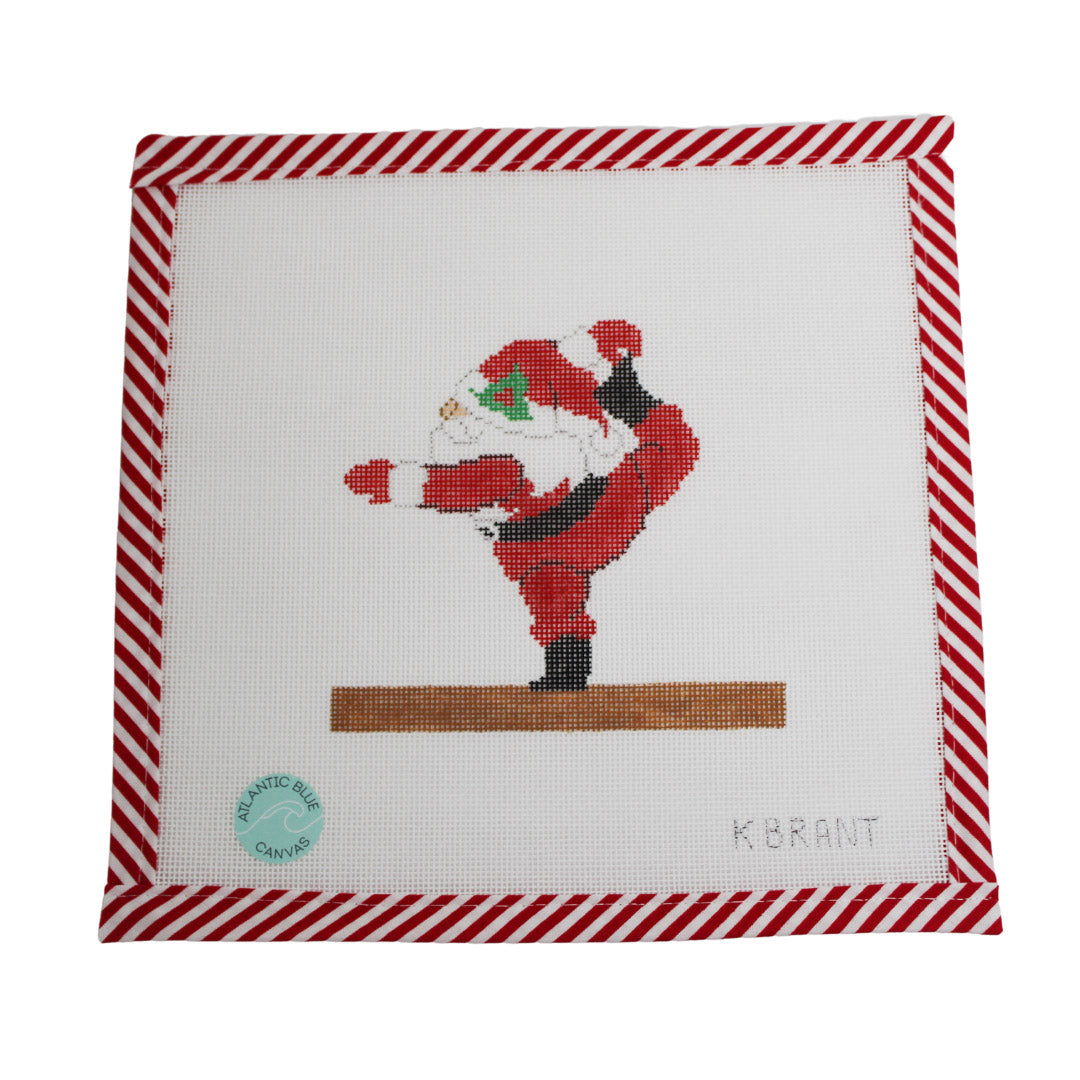 Gymnastics Santa - Atlantic Blue Canvas