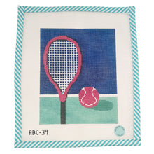 Load image into Gallery viewer, Large Teal Tennis Court - Atlantic Blue Canvas
