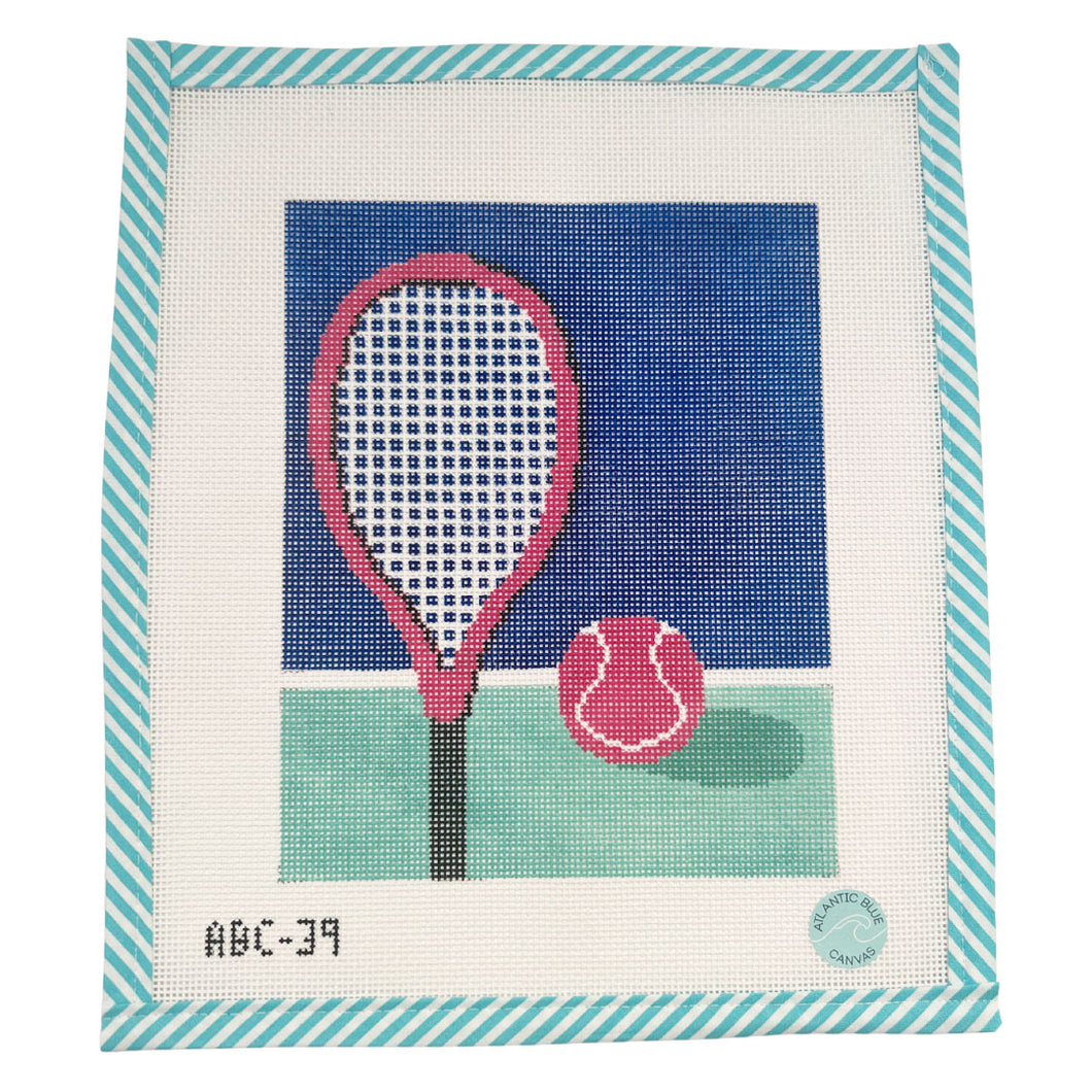 Large Teal Tennis Court - Atlantic Blue Canvas