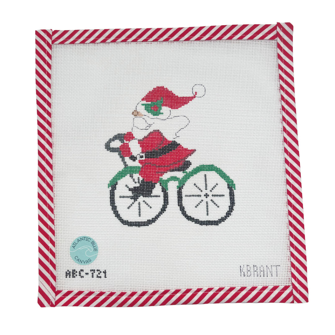 Bike Santa - Atlantic Blue Canvas