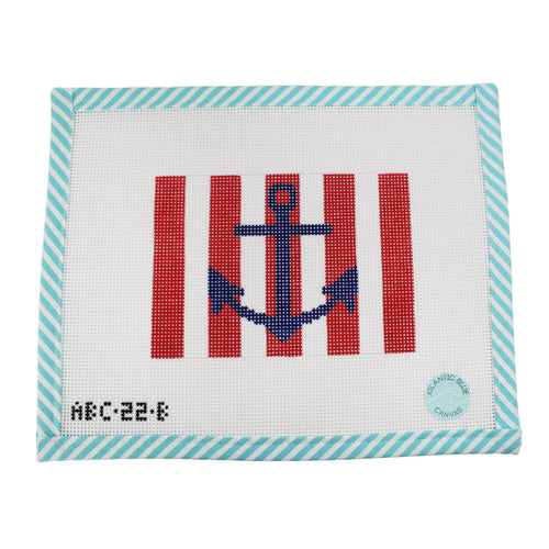 Patriotic Striped Anchor - Navy - Atlantic Blue Canvas
