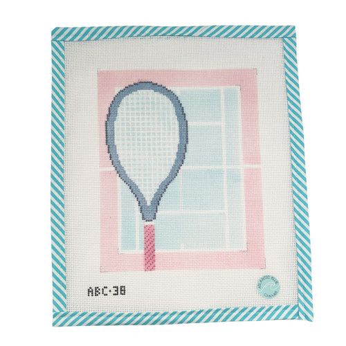 Large Pink Tennis Court - Atlantic Blue Canvas