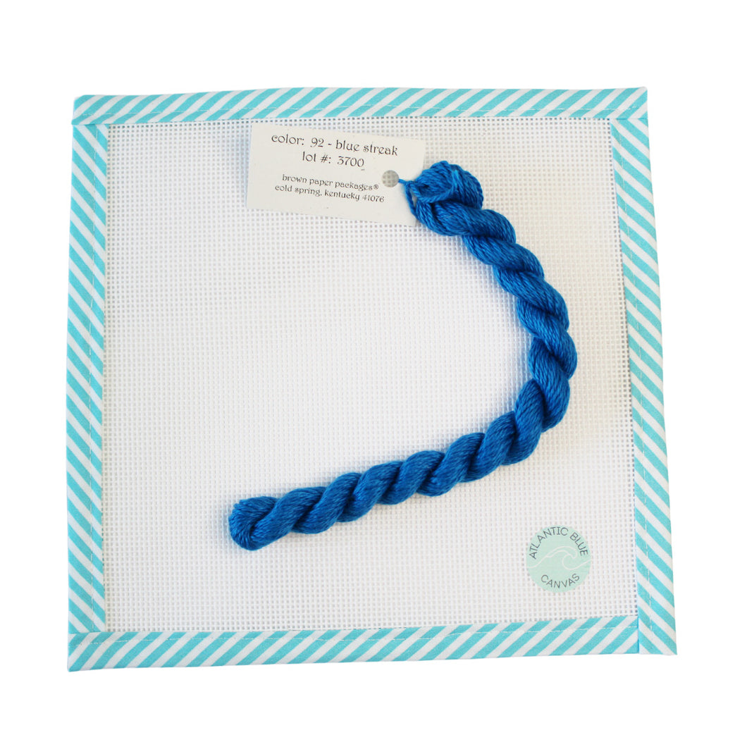 Silk & Ivory Skein - Blue Streak - 092