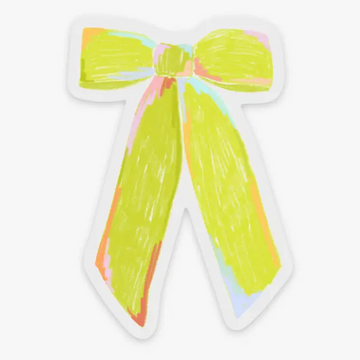 Lime Green Bow Sticker