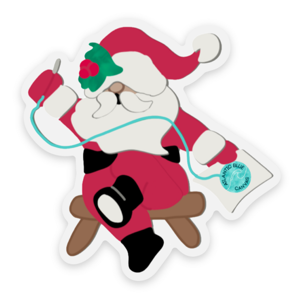 Santa Needlepointing Sticker