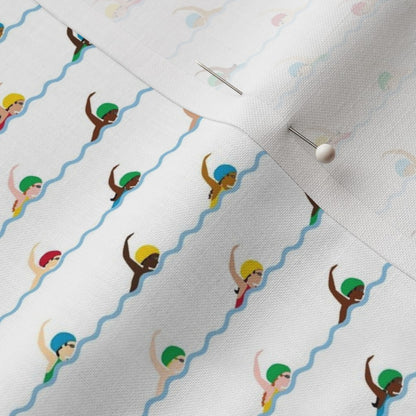 Swimmers Around the World Fabric