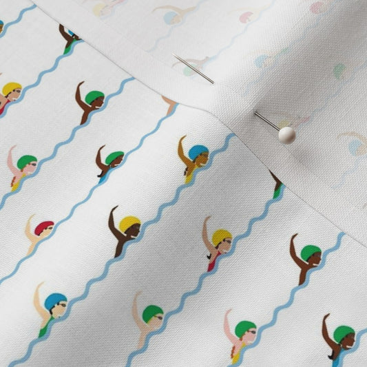 Swimmers Around the World Fabric