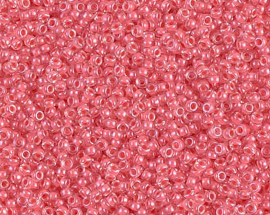 Coral Lined Crystal Miyuki Seed Beads Size 15 #204