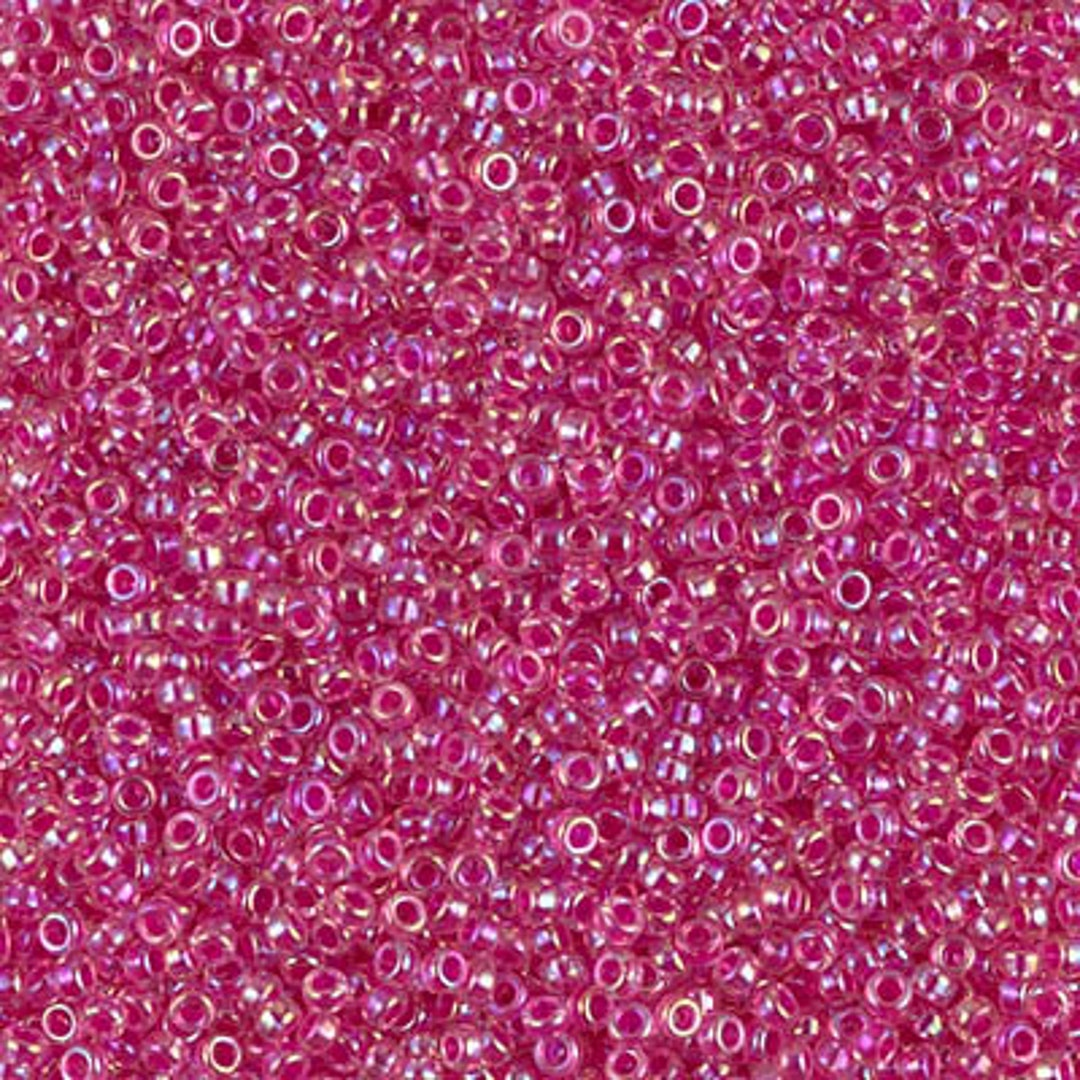 Hot Pink Lined Crystal Miyuki Seed Beads Size 15 #355