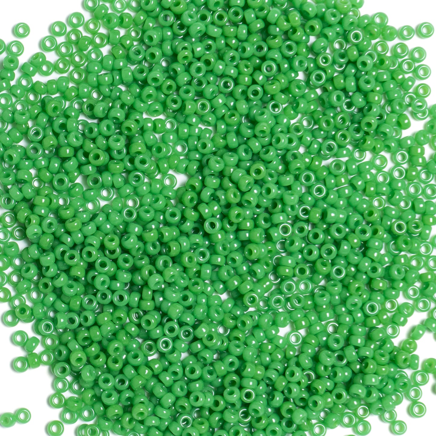 Opaque Green Miyuki Seed Beads Size 15 #411