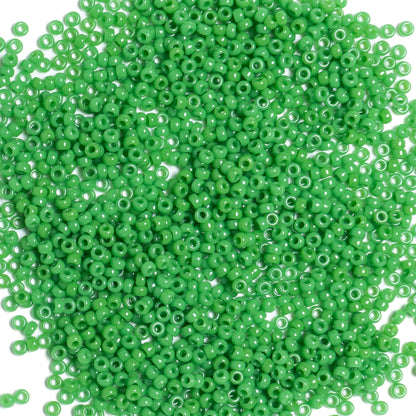 Opaque Green Miyuki Seed Beads Size 15 #411