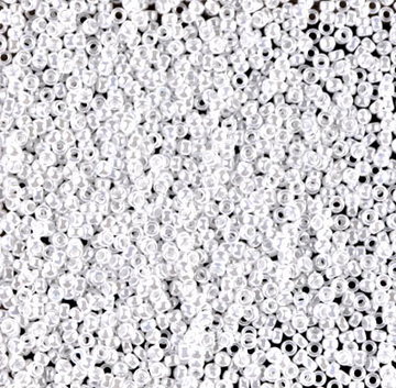 White Pearl Miyuki Seed Beads Size 15 #528