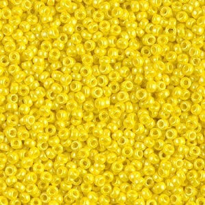 Opaque Yellow Miyuki Seed Beads Size 15 #9404