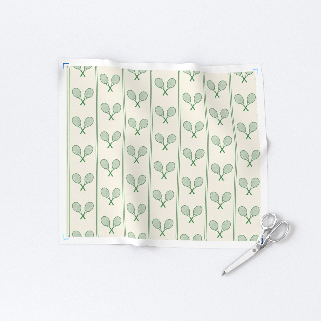 Tennis Racquets Fabric (Green/Cream)
