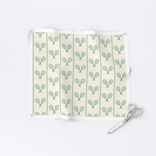 Tennis Racquets Fabric (Green/Cream)
