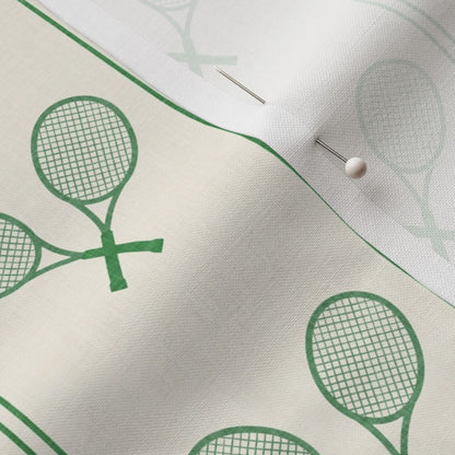 Tennis Racquets Fabric (Green/Cream)