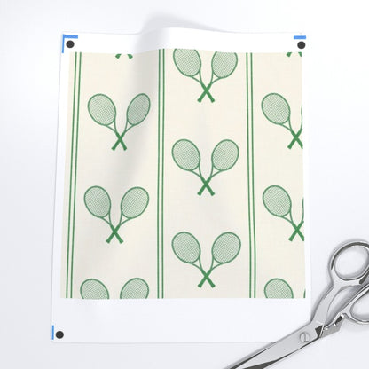 Tennis Racquets Fabric (Green/Cream)