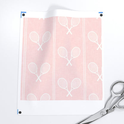 Tennis Racquets Fabric (Pink/White)