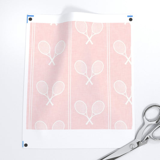 Tennis Racquets Fabric (Pink/White)