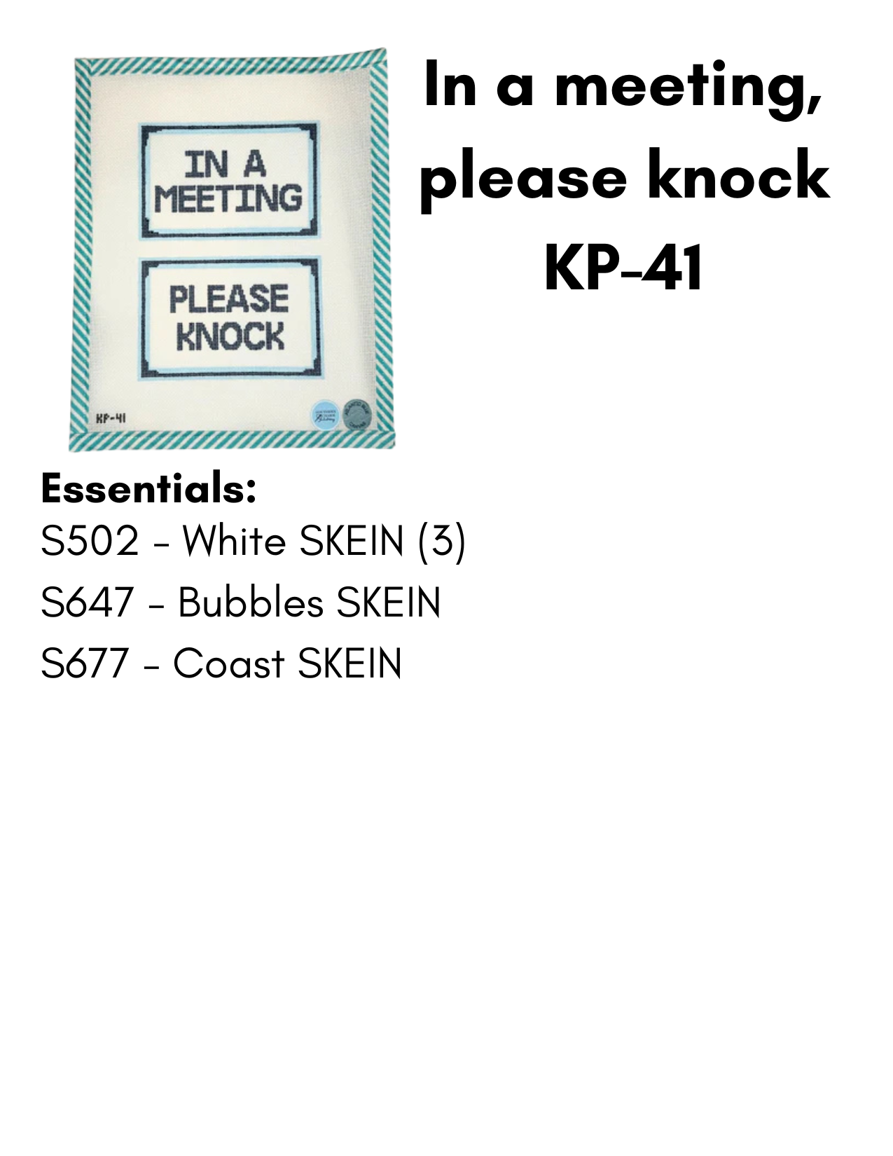 In a Meeting, Please Knock