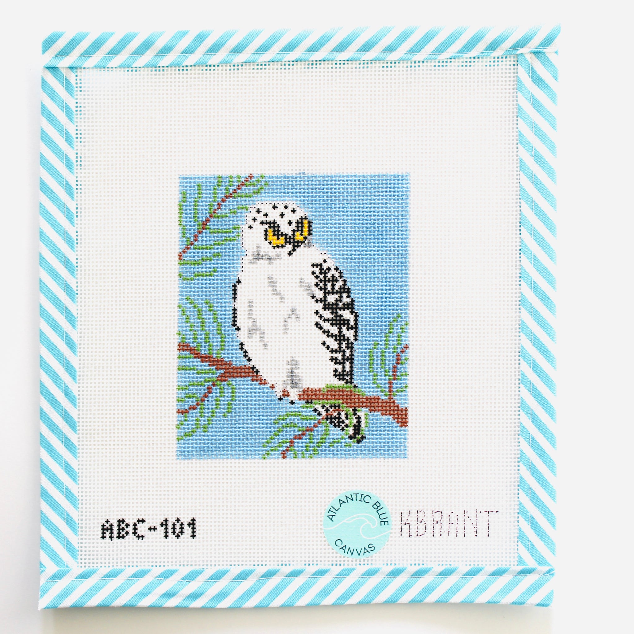Snowy Owl - Atlantic Blue Canvas