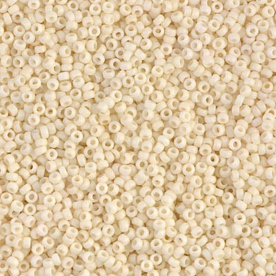 Opaque Dyed Cream Miyuki Seed Beads Size 15 #4452