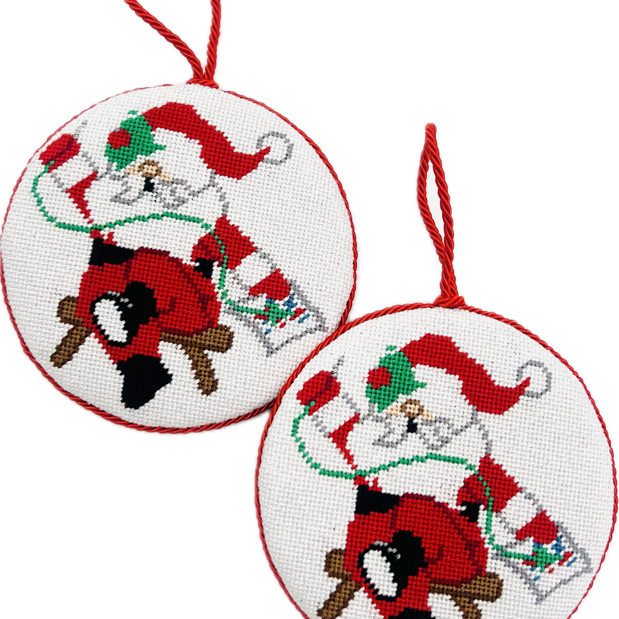 Santa Needlepointing - stitch & finished