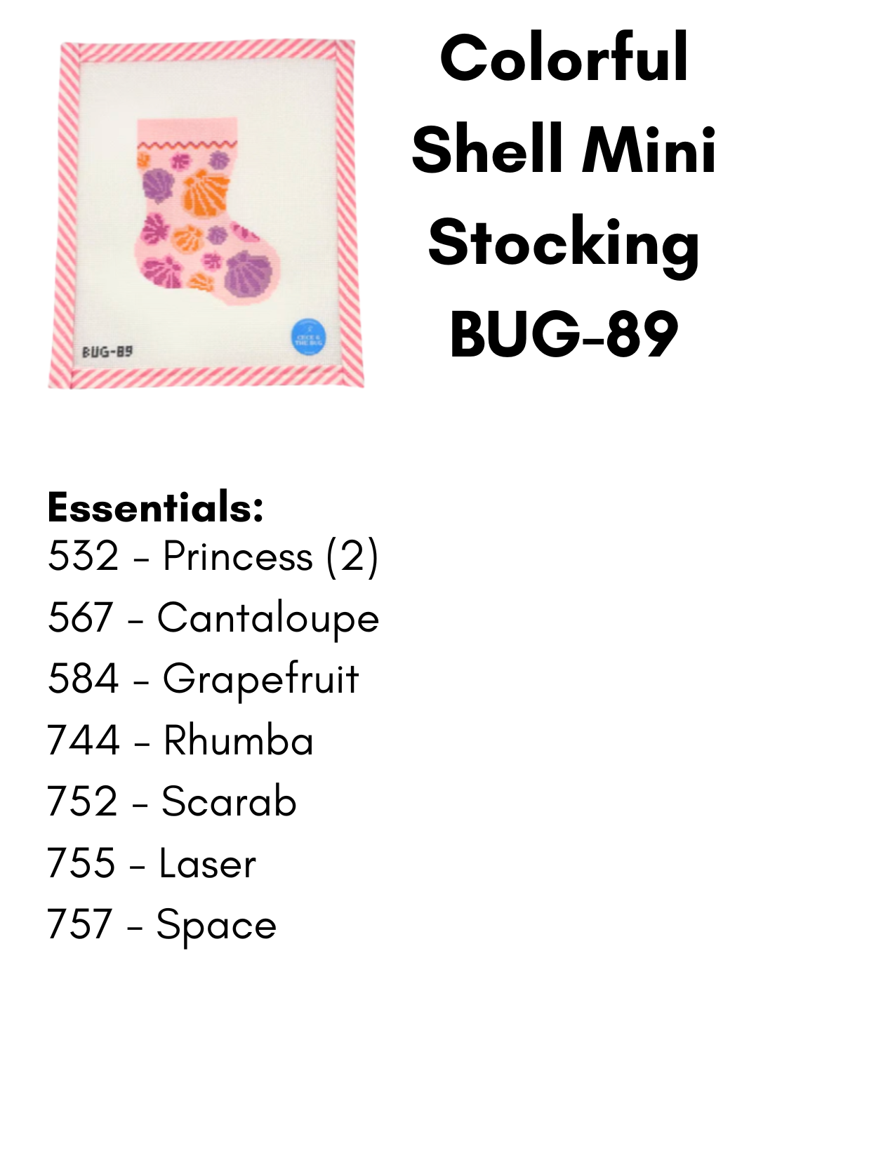 Colorful Shell Mini Stocking