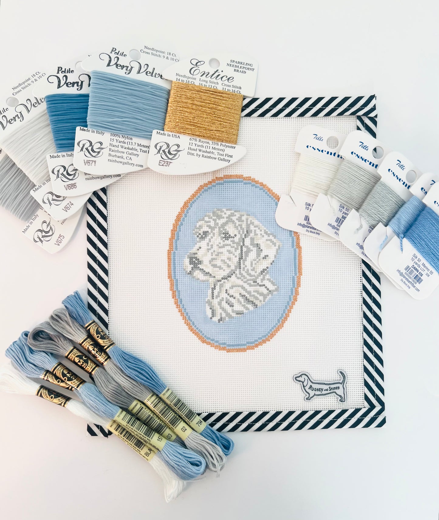 Fiber Kit - Dog Cameo - DMC Threads