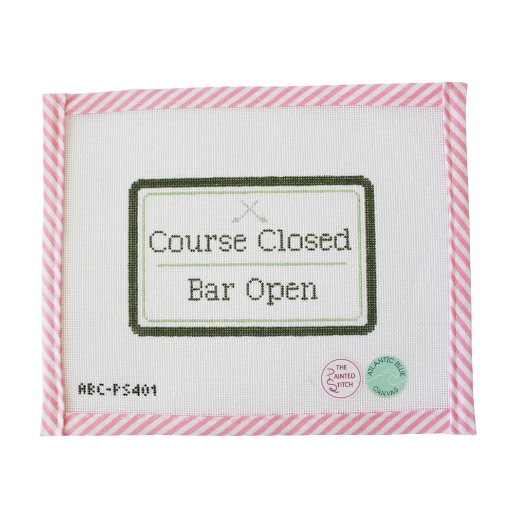 Course Closed, Bar Open - Golf - Atlantic Blue Canvas