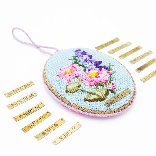 Birth Month Flowers Gold Plate