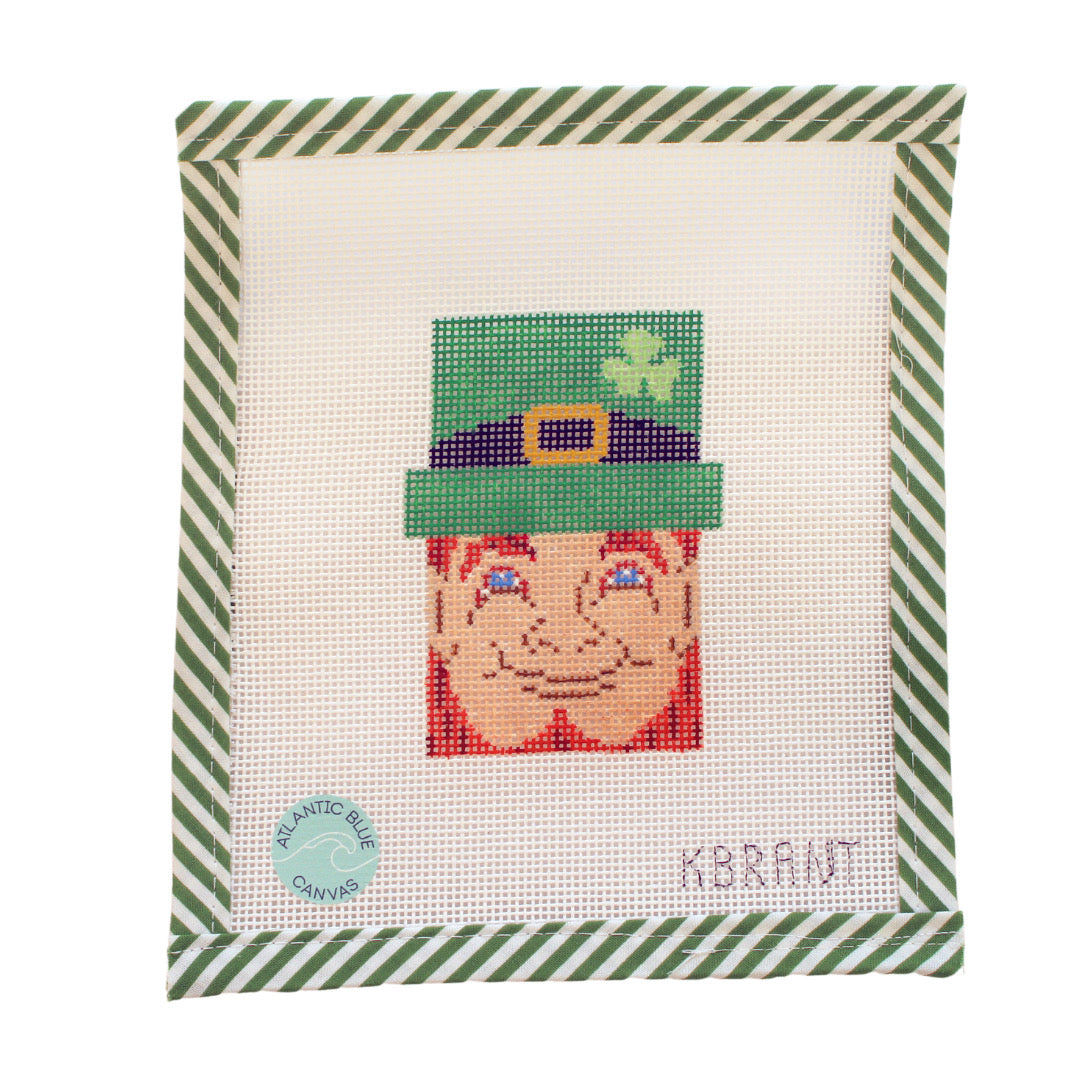 Leprechaun Face - Atlantic Blue Canvas