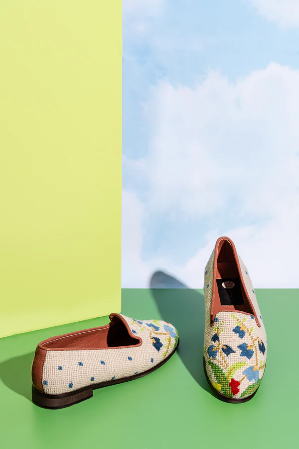 Needlepoint Loafer in Bluebell Bouquet