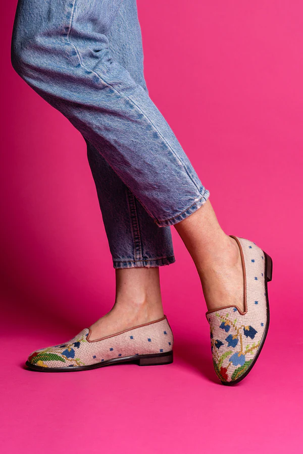 Needlepoint Loafer in Bluebell Bouquet