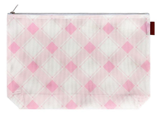 Large Canvas Plaid Bag - 11 x 16 - Pink - Atlantic Blue Canvas