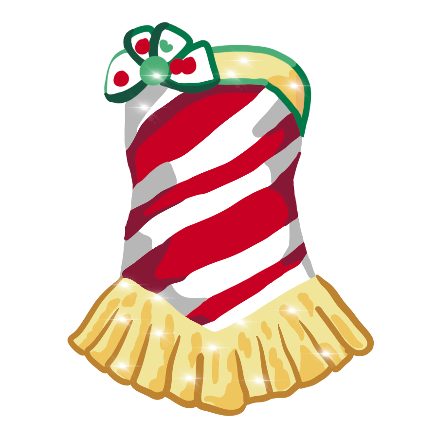 Candy Cane Dress Sticker