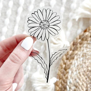 April Birth Month Flower Sticker: Daisy