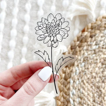 November Birth Month Flower Sticker: Chrysanthemum
