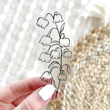 May Birth Month Flower Sticker: Lily of the Valley