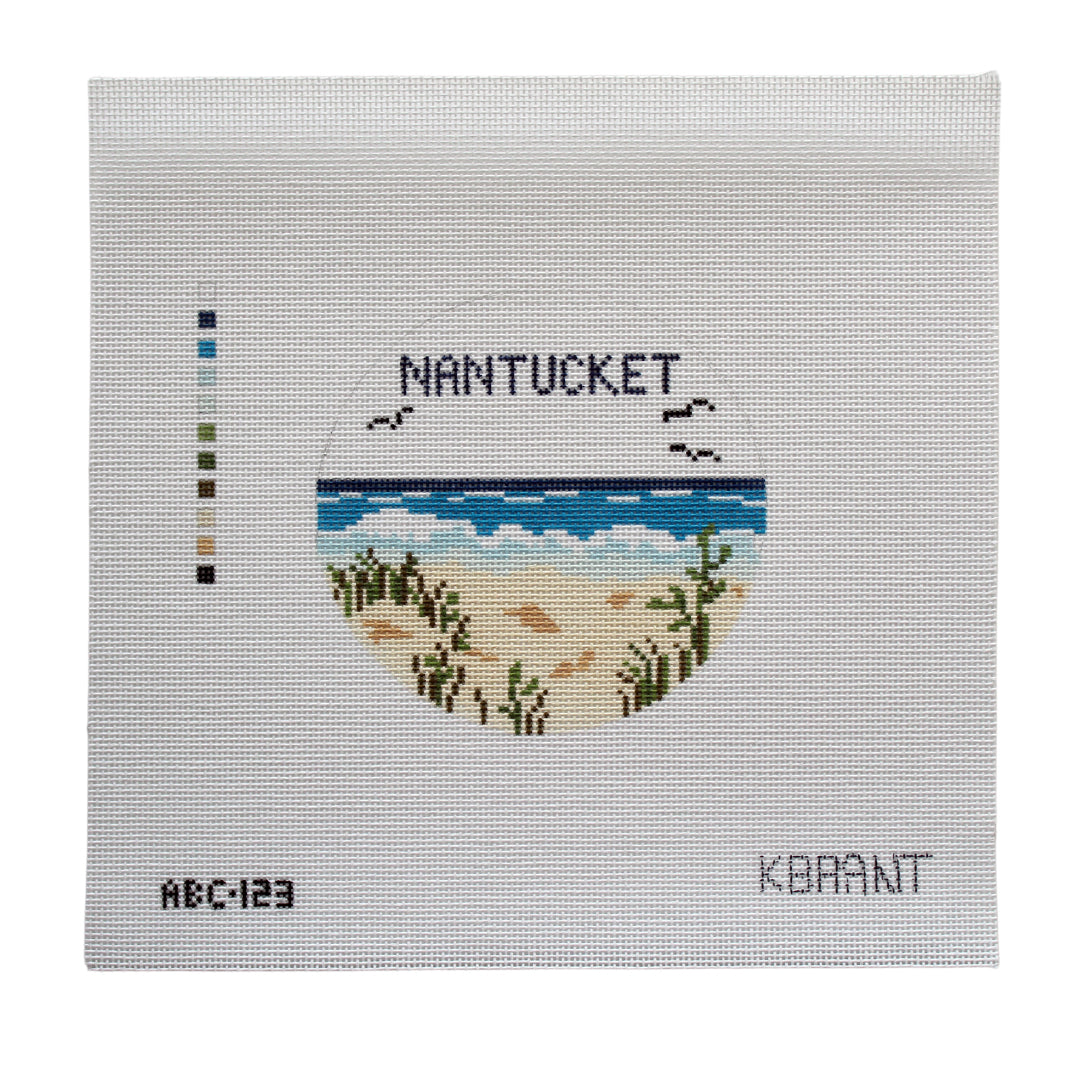 Nantucket Beach Travel Round - Atlantic Blue Canvas