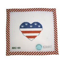 Load image into Gallery viewer, Red, White &amp; Blue Paw Print Heart
