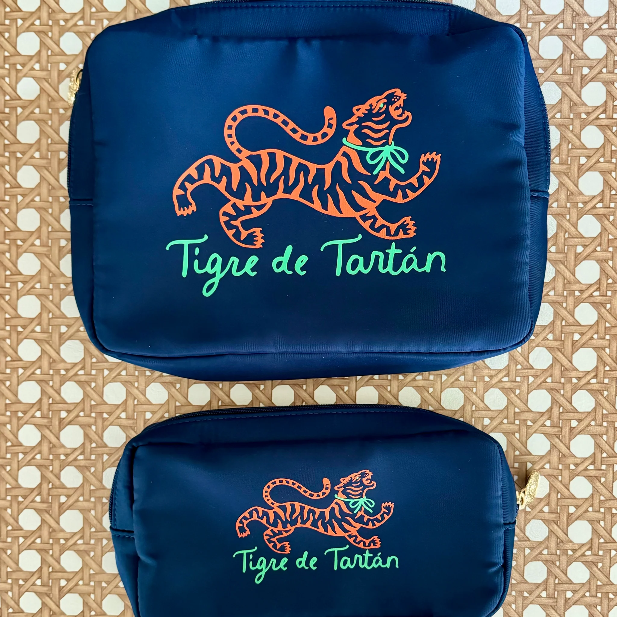 Nylon Satin Project Bag Navy - Tigre de Tartan