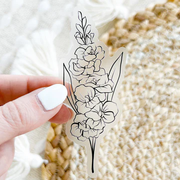 August Birth Month Flower Sticker: Gladiolus