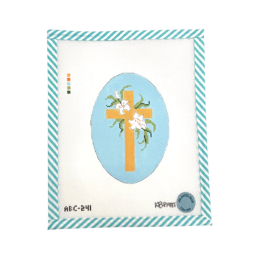 Blue Floral Cross