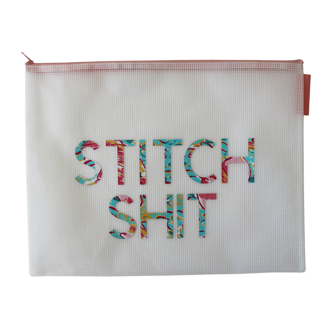 XLarge Bag - STITCH SHIT - Floral Font - 12 x 15